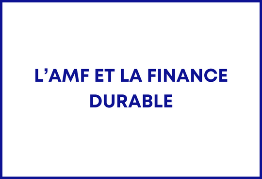 L’AMF et la finance durable